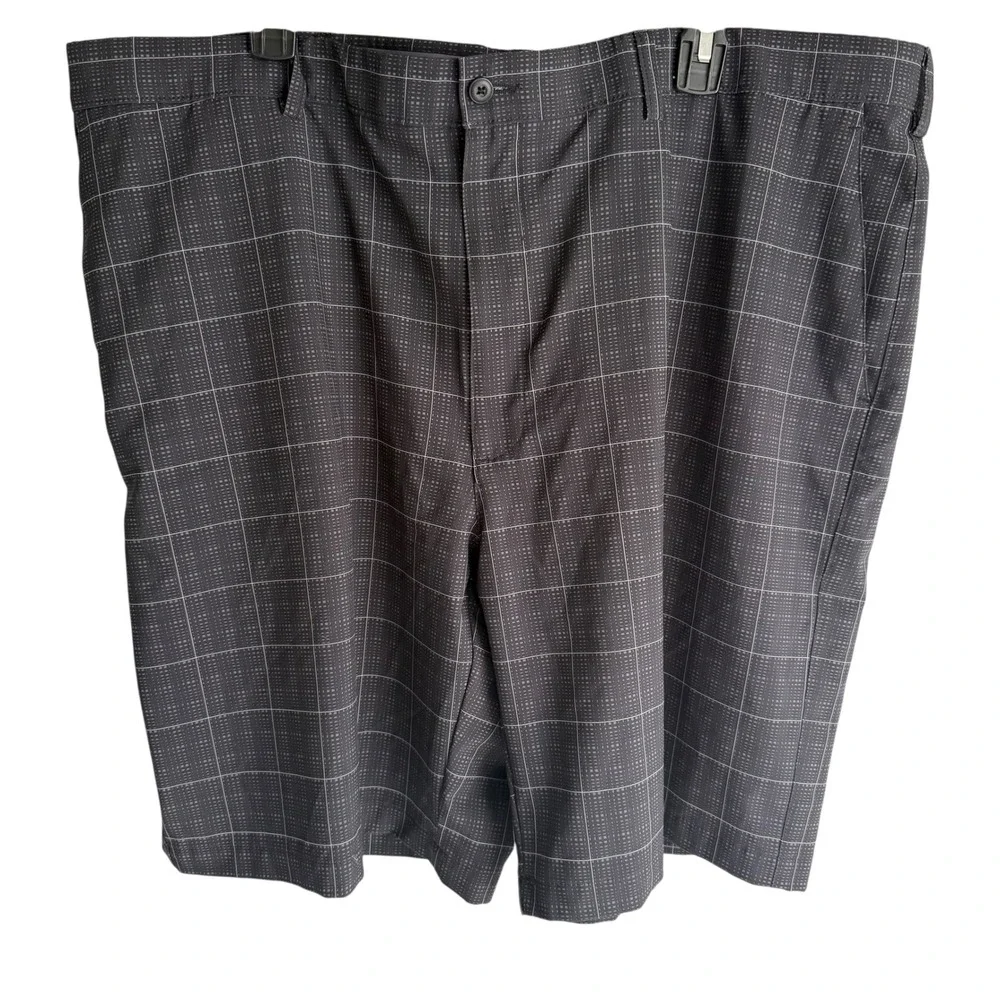 PGA TOUR Black‎ and Gray Windowpane Mens Golf Shorts, 44